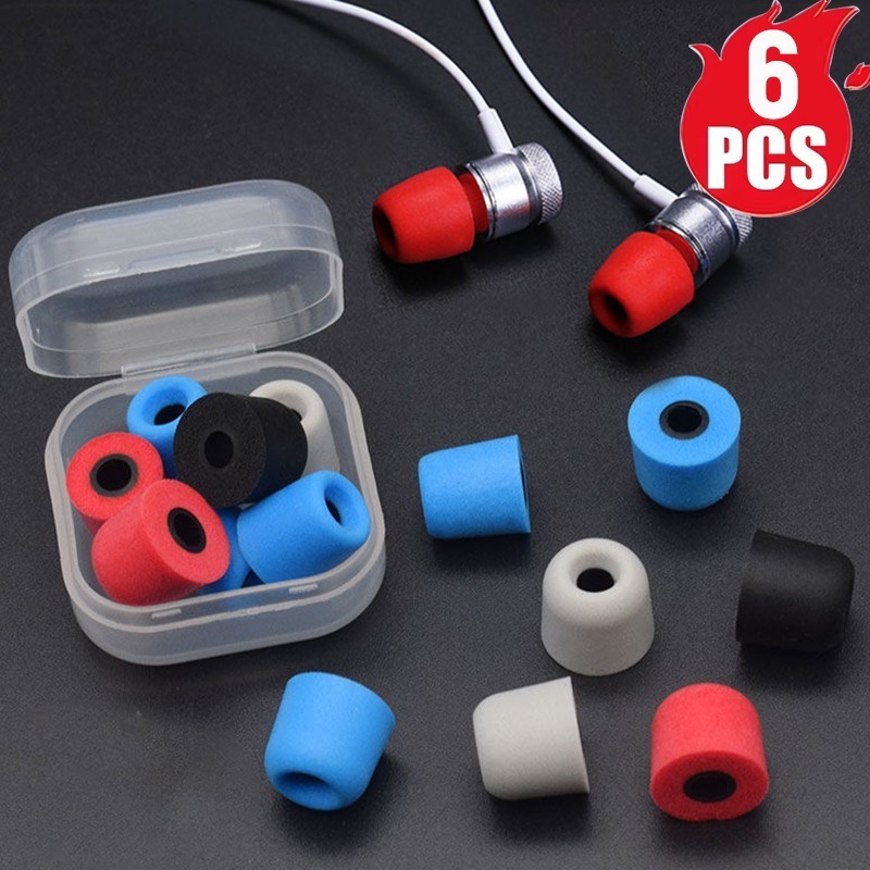 Earphone Foam Tip - 1-6 ペアソフト低反発イヤフォンイヤーマフ S/M/L 低反発イヤフォンノイズリダクション交換用イヤーチップ 4.5 ミリメートルインイヤーイヤホン