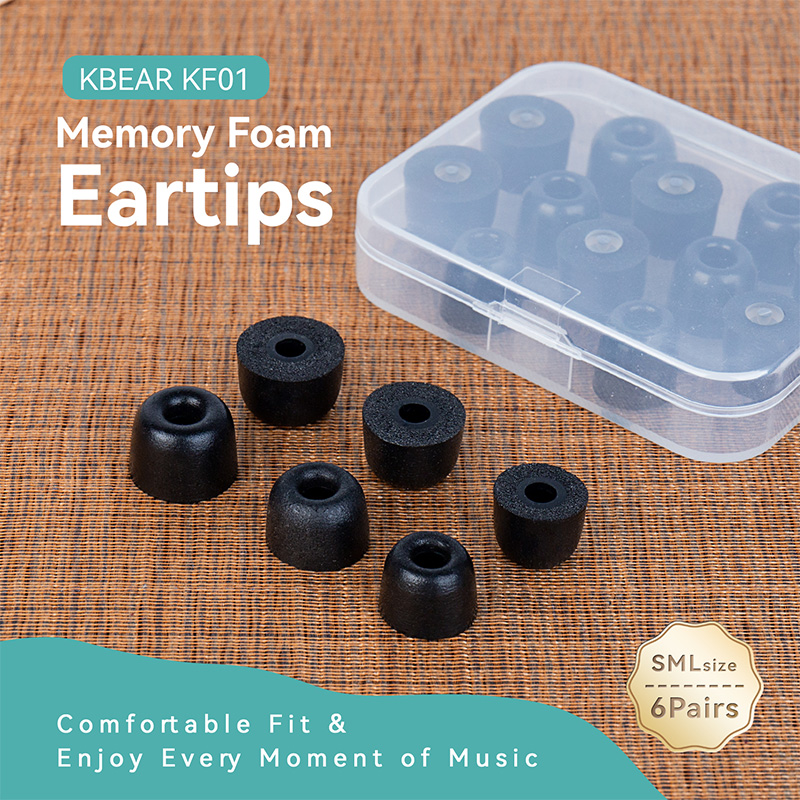 KBEAR KF01 低反発イヤーチップ 快適なフィット感と - Earphone Foam Tip のレビューと価格